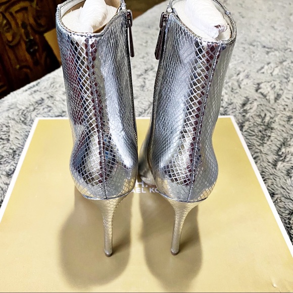 Michael Kors Leona Metallic Leather Snake Boots - Picture 6 of 14